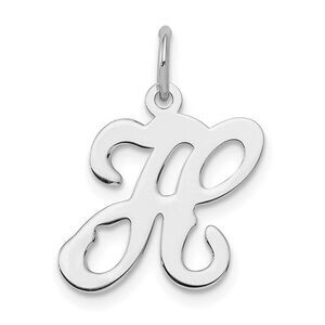 Sterling Silver, Sophia Collection, Small Script Initial H Pendant